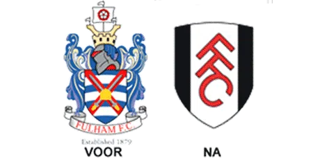 Fulham-logo voor en na de restyling