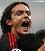 Filippo Inzaghi tot 2008 bij AC Milan
