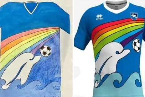 Hartverwarmende actie Pescara: zesjarige ontwerpt nieuw shirt