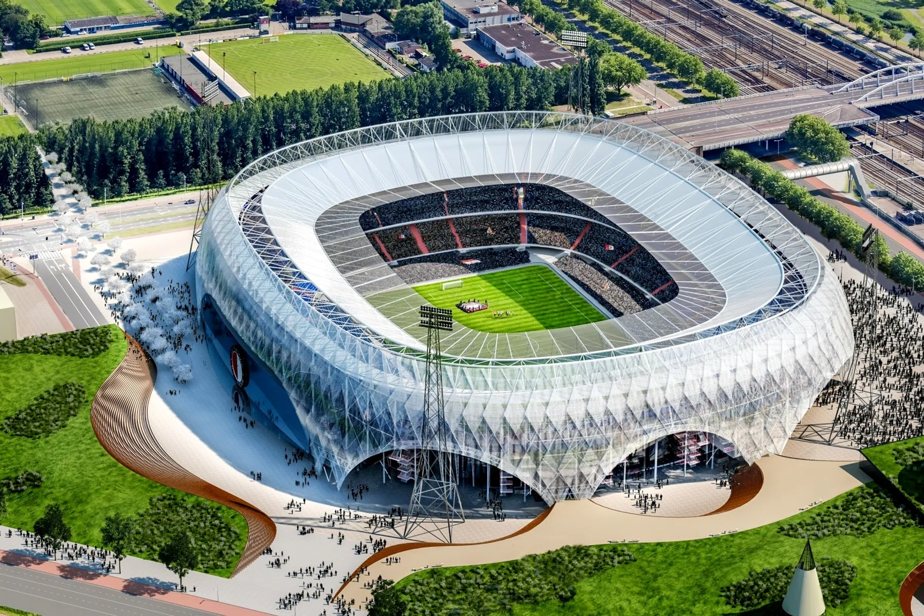 Zo zou de huidige Kuip na een grondige renovatie eruit moeten gaan zien, met onder meer een extra ring.