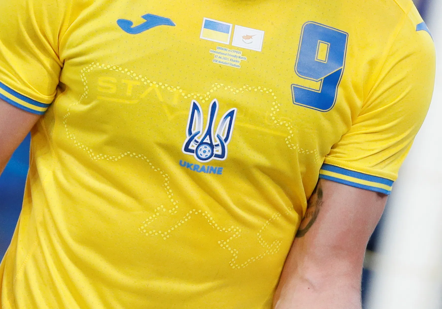 Oordeel UEFA: EK-shirt Oekraïne moet worden aangepast