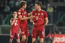 Thumbnail for article: Imposante mijlpalen Lewandowski en Müller tijdens recordduel Bayern-machine