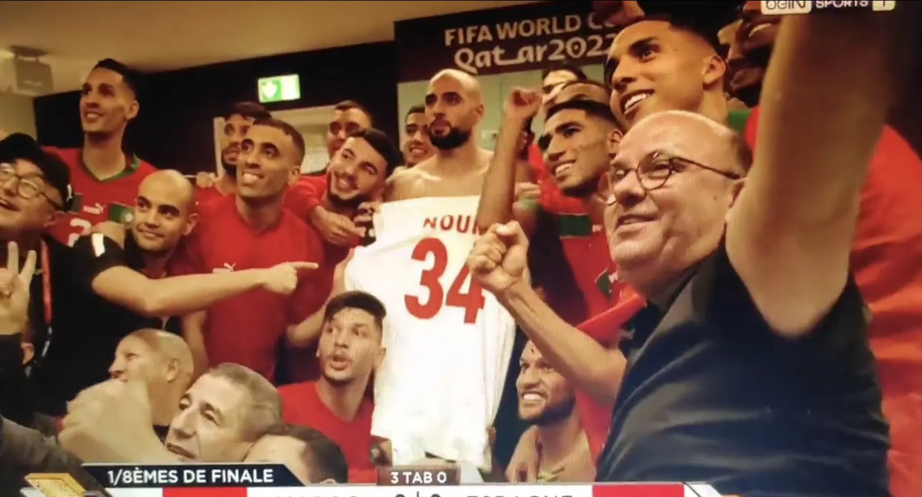 Marokkaanse spelers eren Nouri na overwinning op Spanje