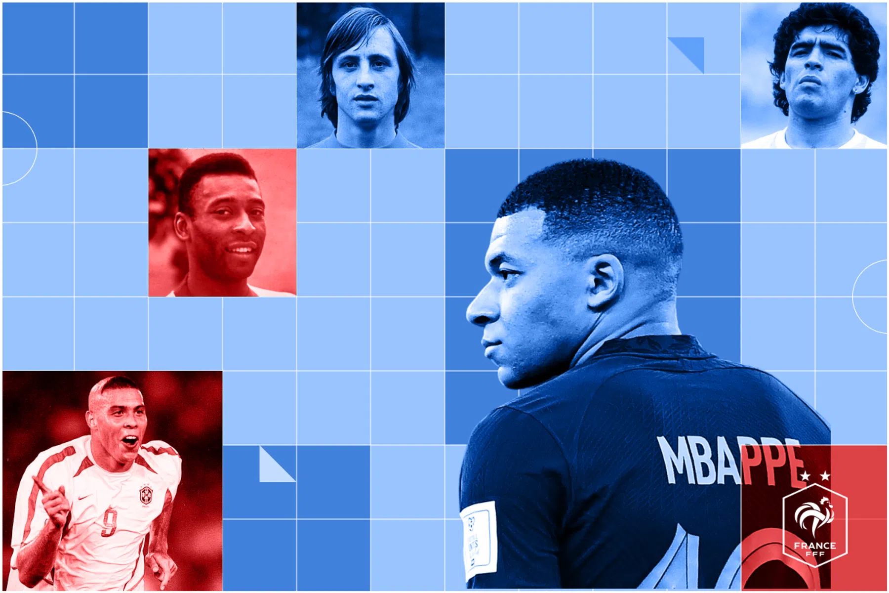 Kylian Mbappé hoort al in het rijtje Pelé, Cruijff, Maradona