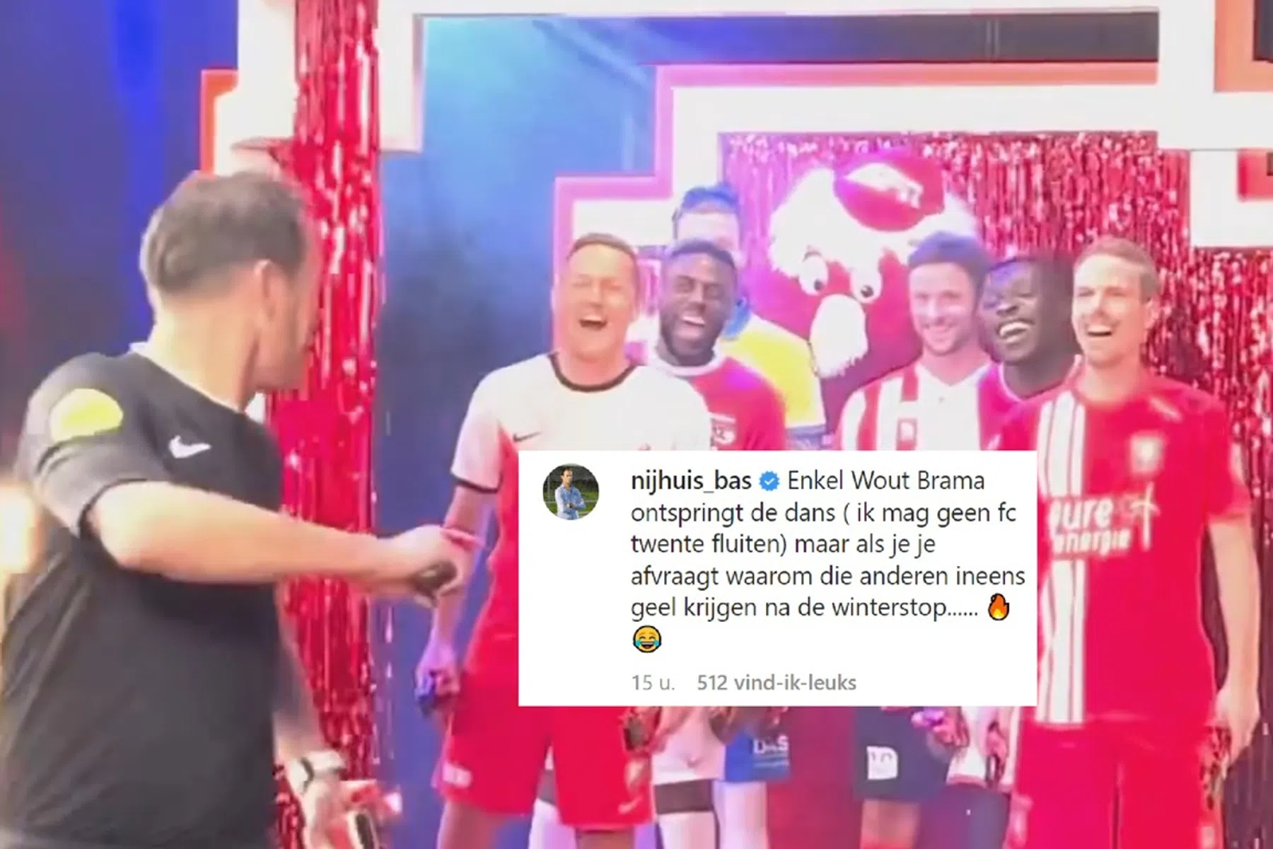 Humor met de scheids: Eredivisie-spelers foppen Nijhuis