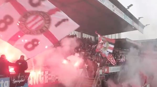 Duizend Spartanen motiveren spelers voor Rotterdamse derby tegen Feyenoord