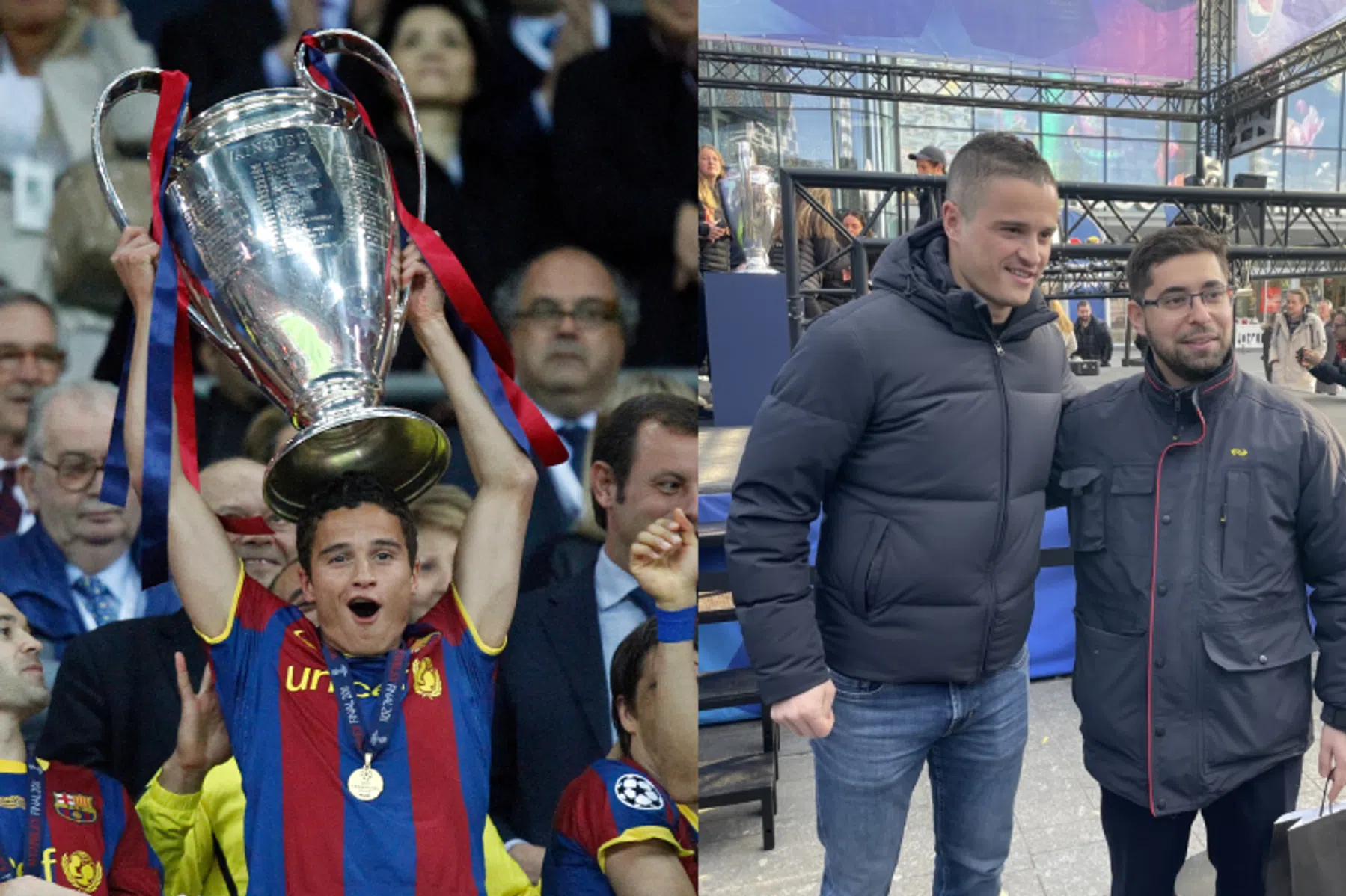 Ibrahim Afellay en de onthulling van de Champions League-trofee