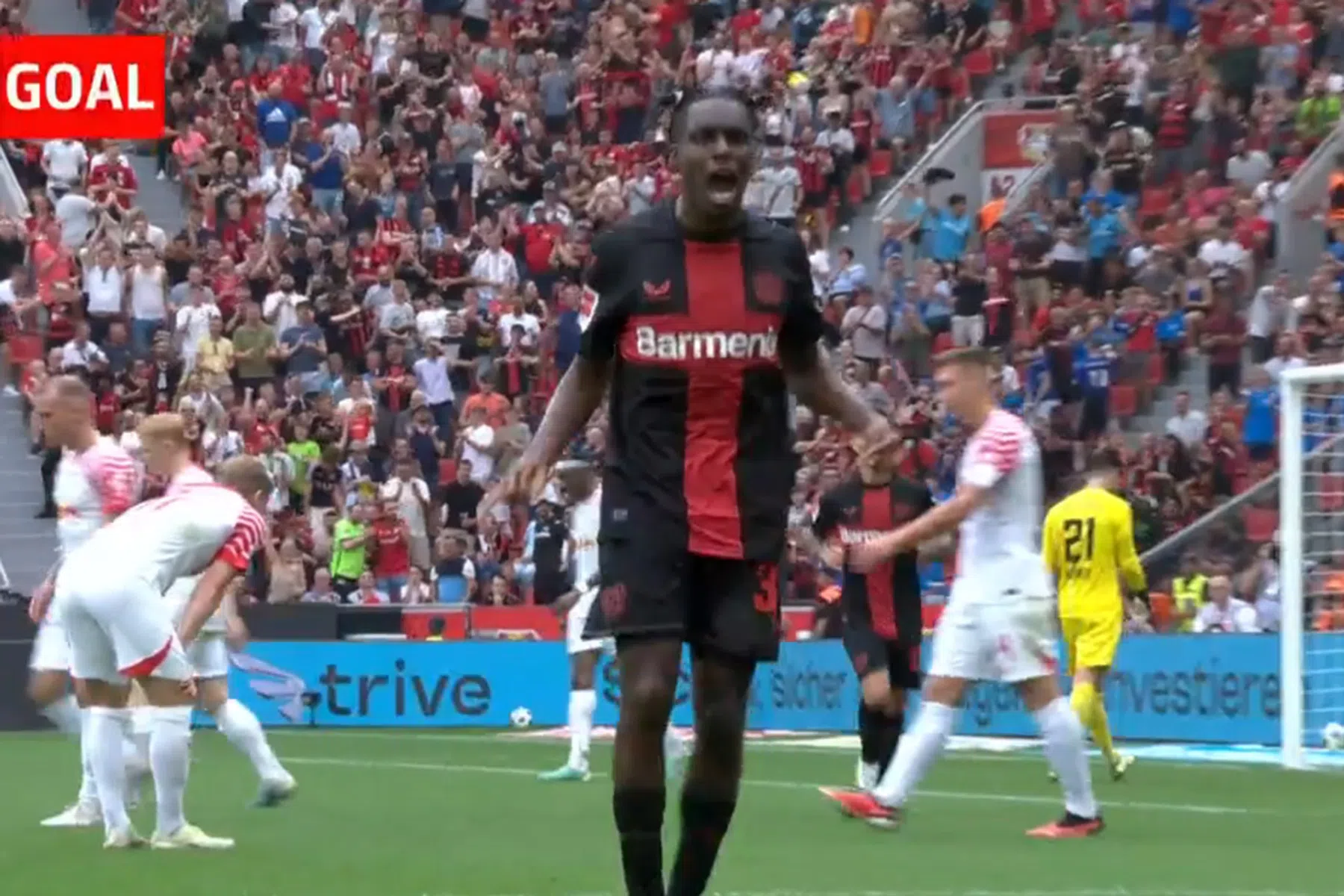 Frimpong goud waard voor Leverkusen met treffer tegen Leipzig