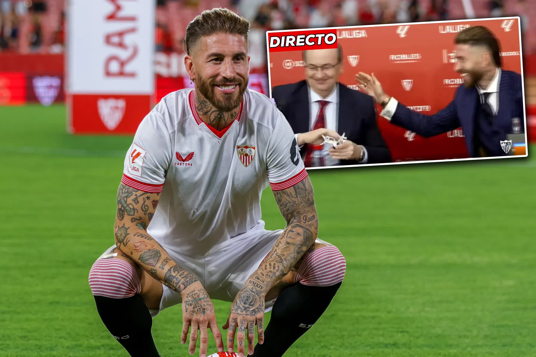 President Sevilla krijgt zijn zin en ontvangt vliegtuig bij presentatie Ramos