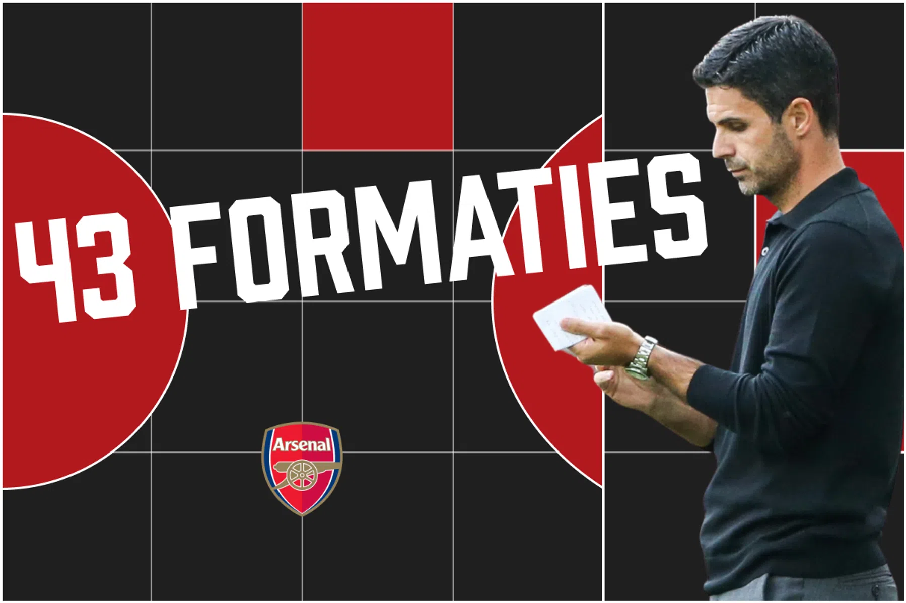 Mikel Arteta gebruikt 43 formaties in één wedstrijd