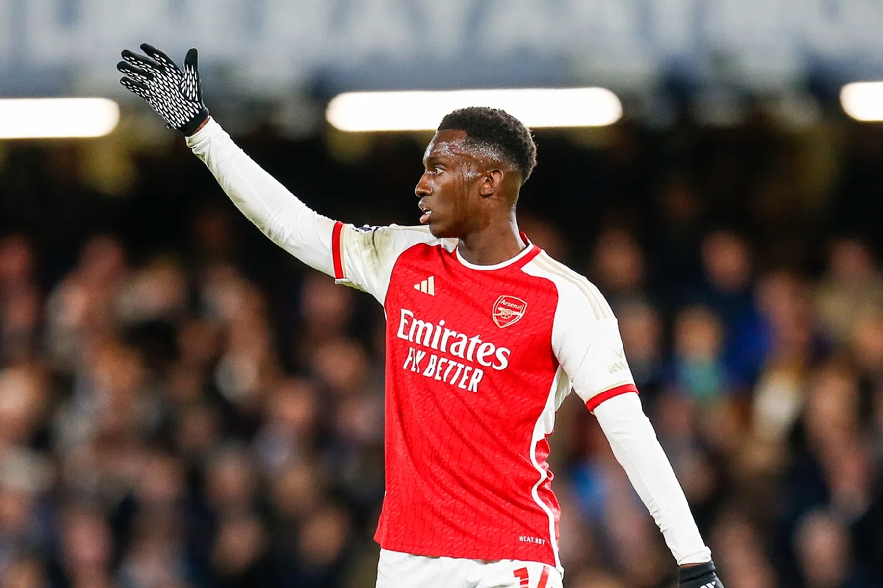 Emotionele middag voor Arsenal-fan Nketiah: 'Draag mijn hattrick aan haar op'