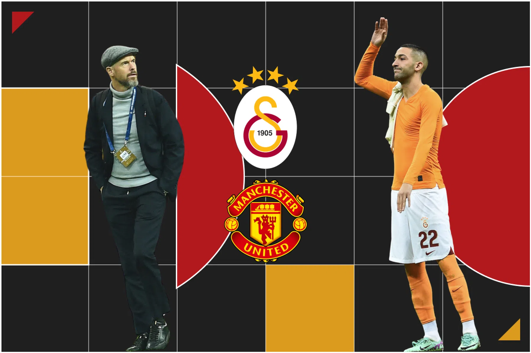 Het spectaculaire weerzien tussen Erik ten Hag en Hakim Ziyech