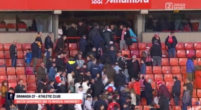 Verdrietig nieuws: Granada - Athletic gestaakt wegens overlijden supporter