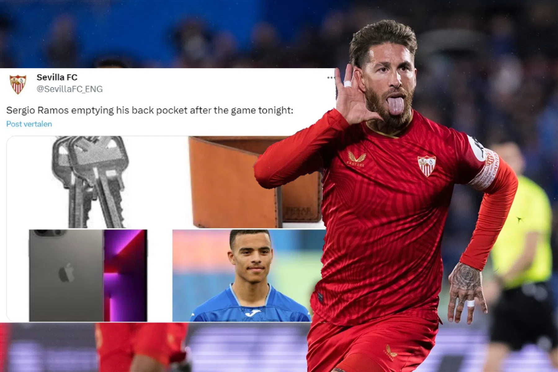 Dit heeft Ramos in zijn zak: sleutels, portemonnee, telefoon en Greenwood
