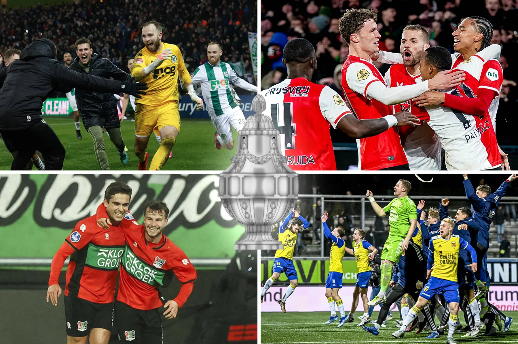 Vier clubs dromen van de bekerfinale: De Kuip lonkt