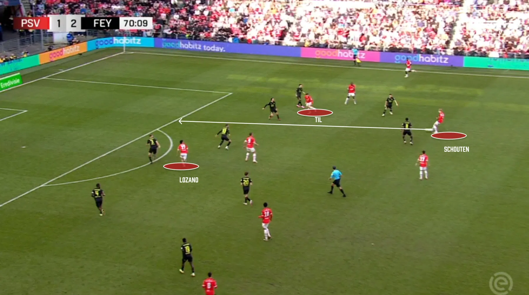 Feyenoord dwong PSV om weer met Jerdy Schouten te schuiven