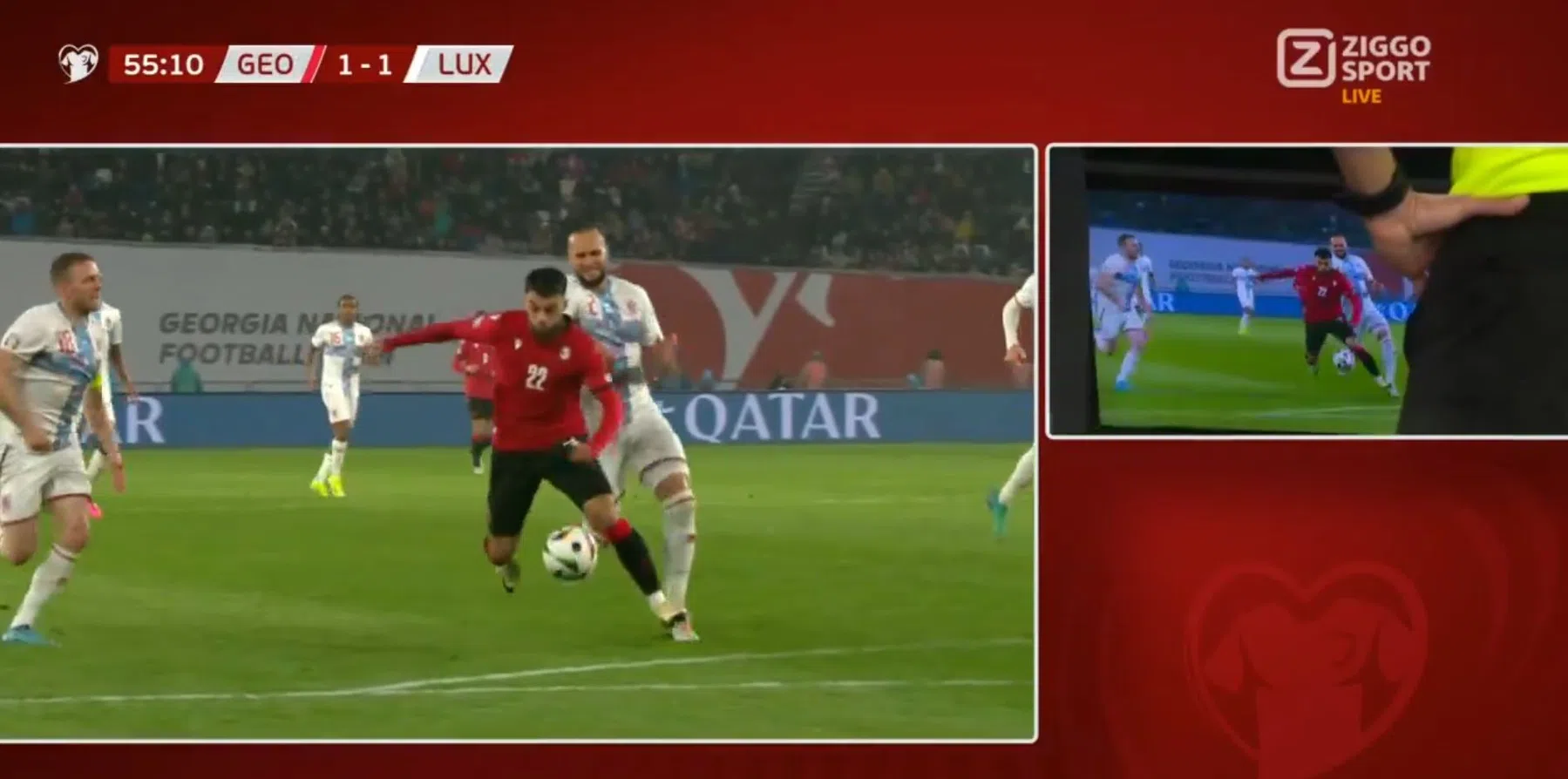 EK-droom Luxemburg spat uiteen na cruciaal VAR-moment met Mikautadze