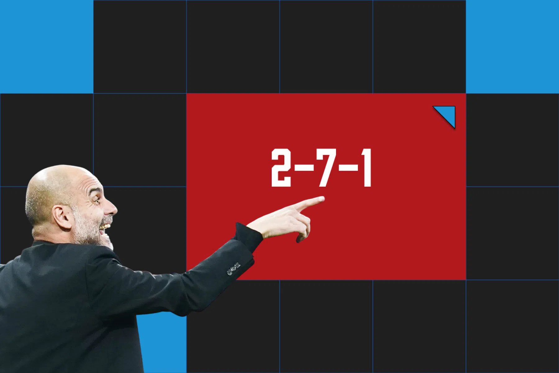 Maak kennis met de nieuwste tactiek van Pep Guardiola: 2-7-1