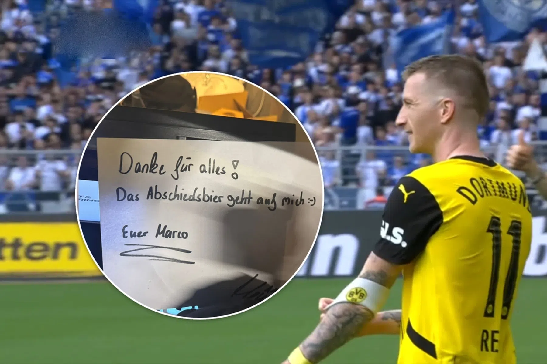 Reus trakteert op afscheidsfeestje: 'Het bier is van mij'