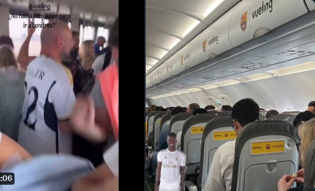 Fans van Real Madrid vliegen in Barcelona-vliegtuig naar Engeland