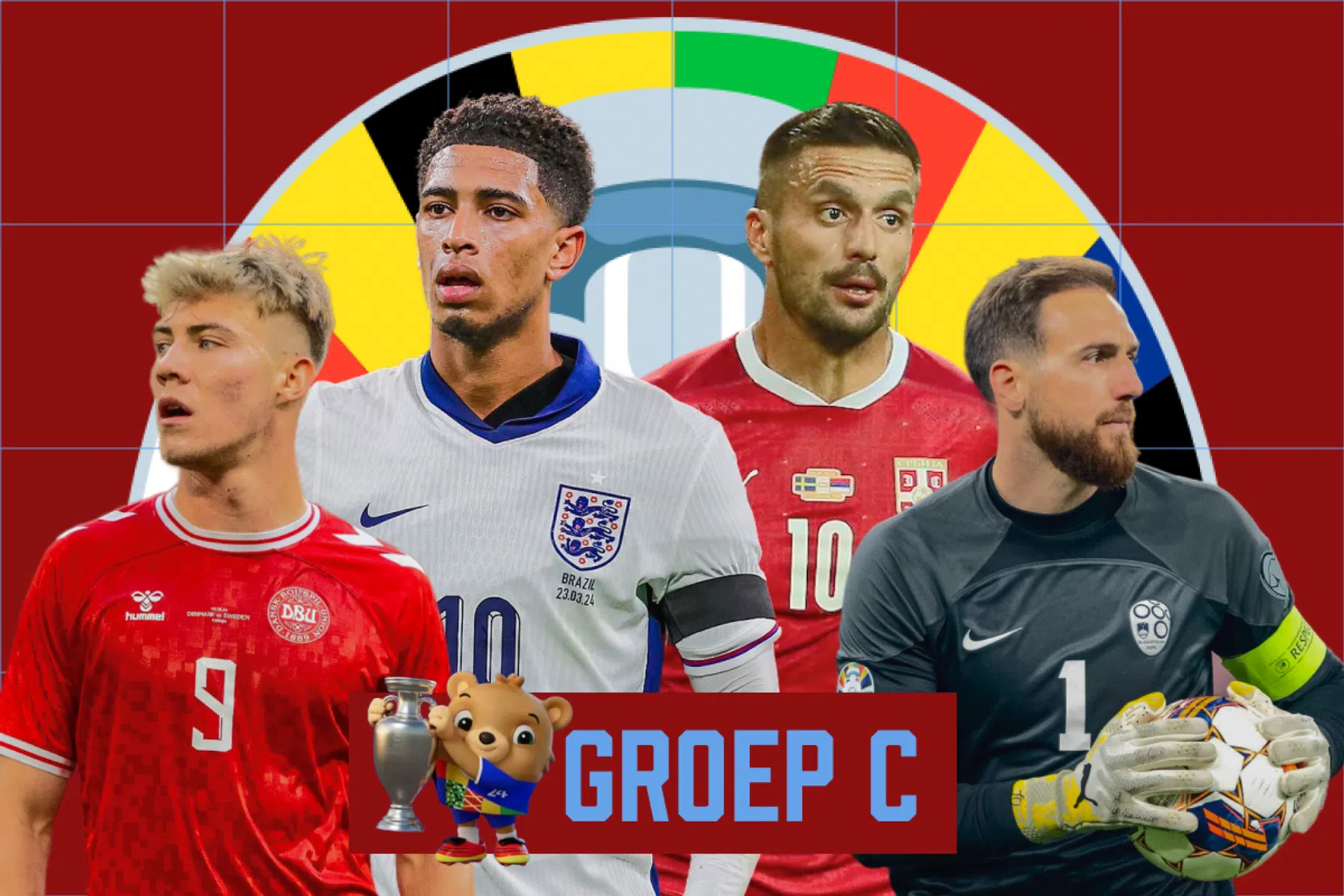 Alles over Groep C: Slovenië, Denemarken, Servië en Engeland