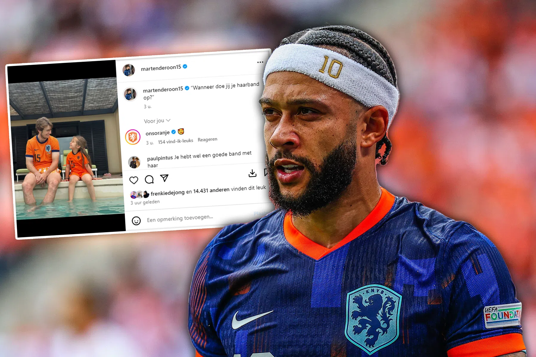 De Roon grapt over haarband Memphis