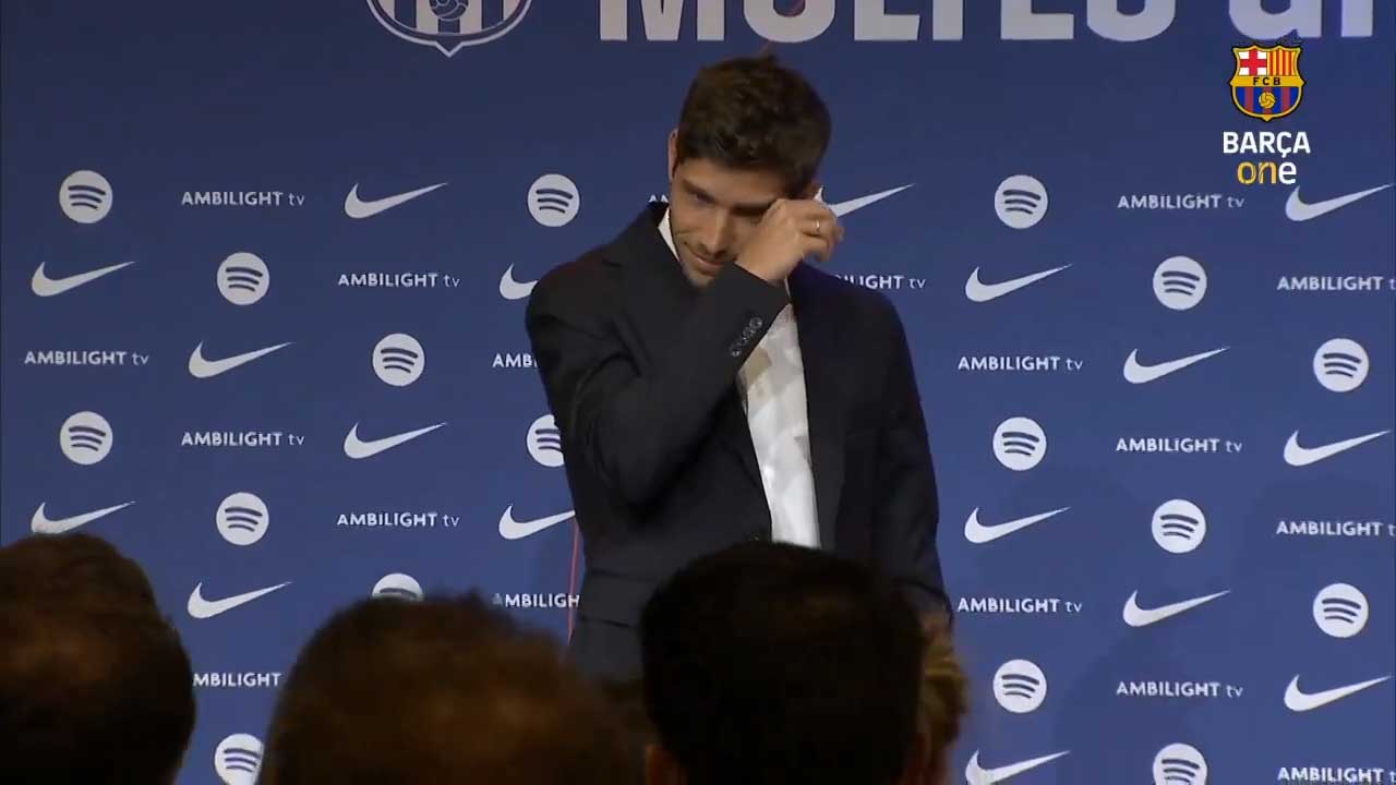 Emotionele Sergi Roberto schiet vol bij Barça-afscheid