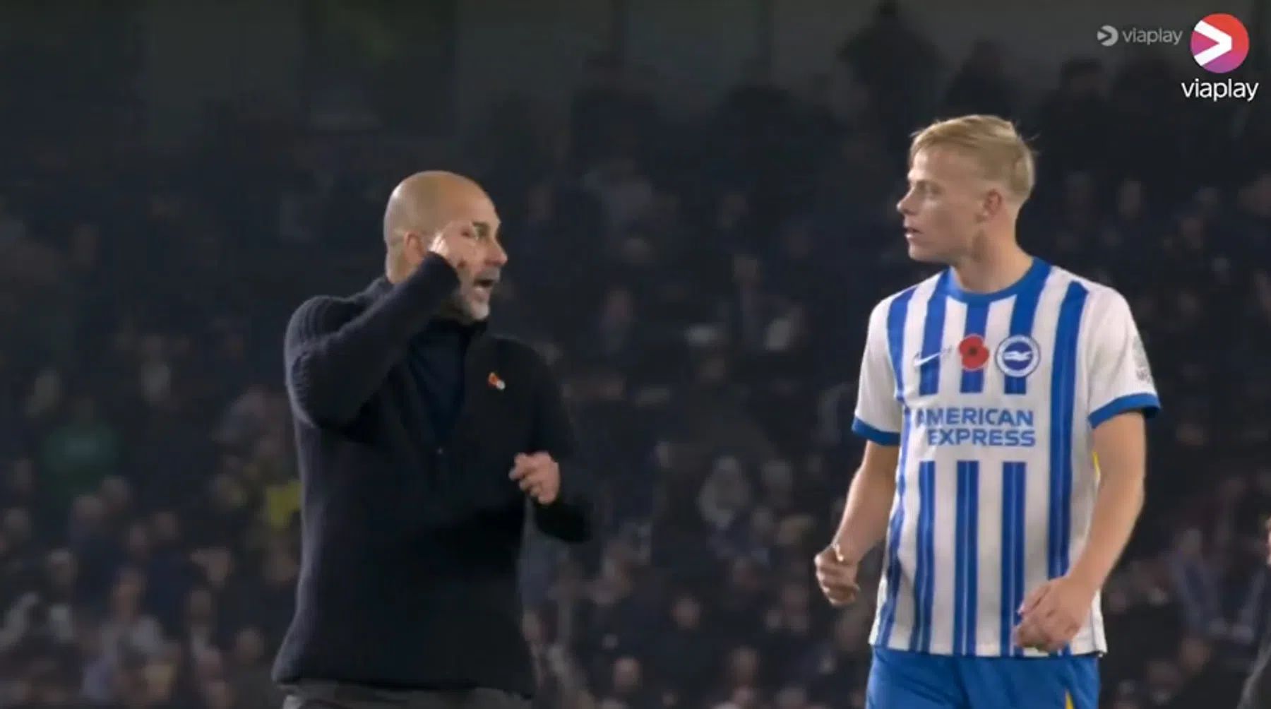 Guardiola vertelt wat hij na Brighton-City besprak met Van Hecke