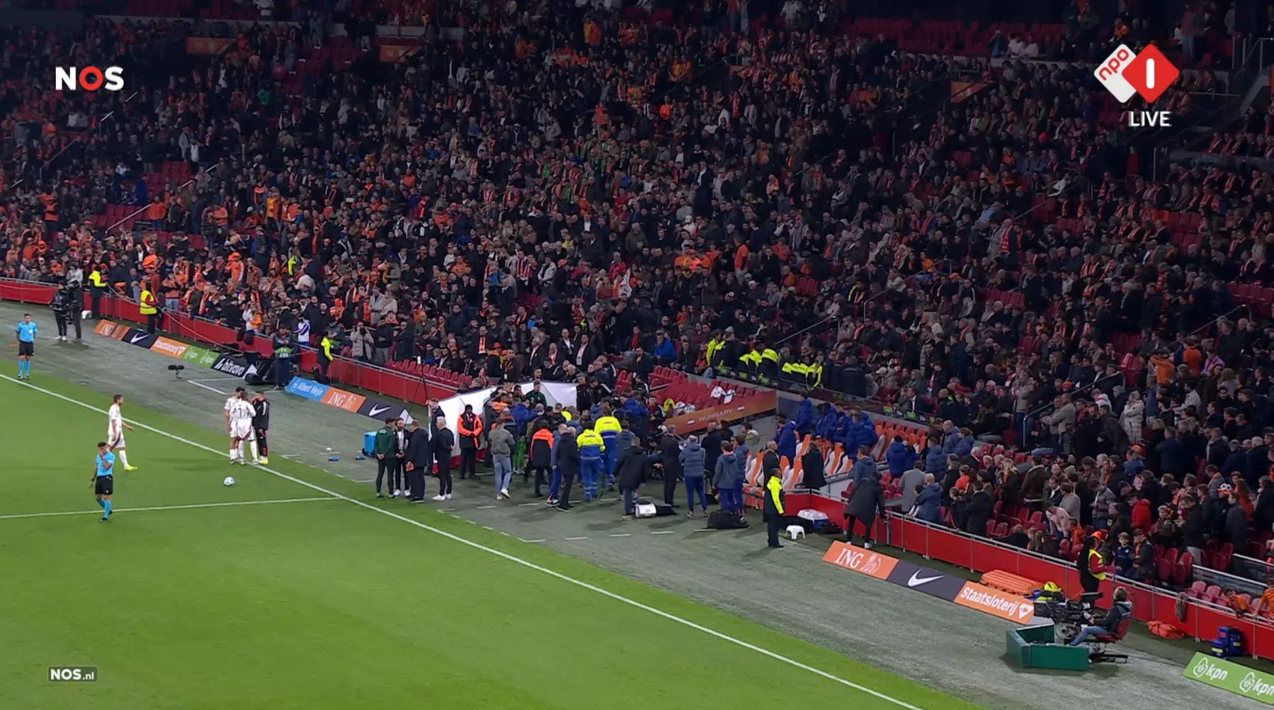 Nederland - Hongarije opgeschrikt door medisch ongeval
