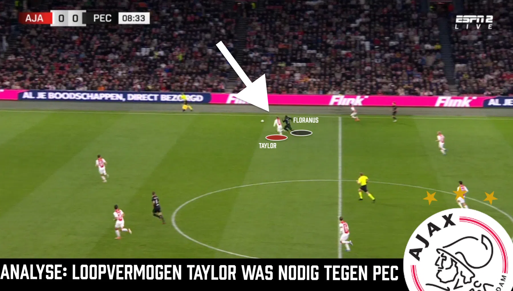 Kenneth Taylor als linksbuiten oogt als plakband tegen PEC