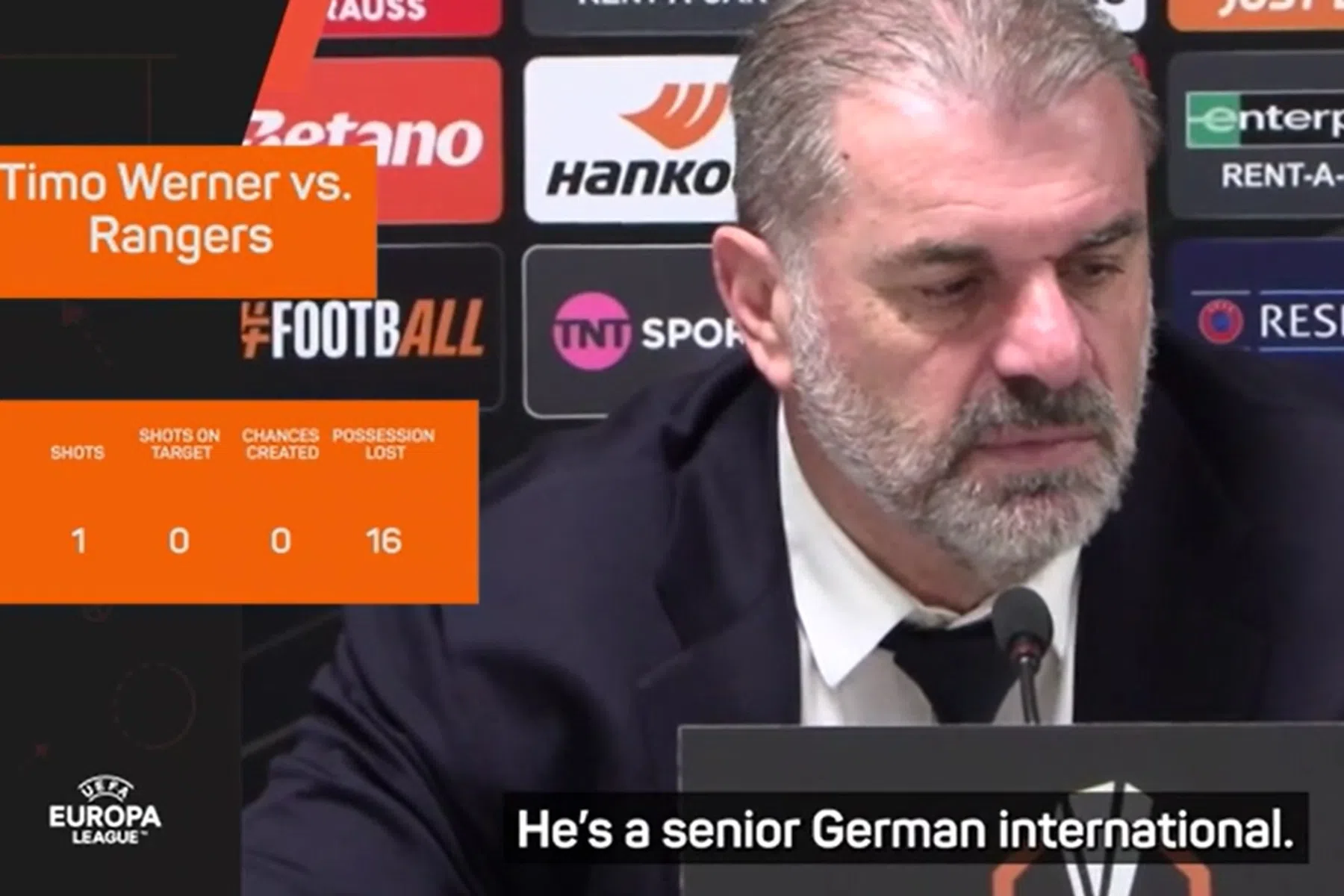 Postecoglou pakt Werner keihard aan: 'Optreden was onacceptabel'