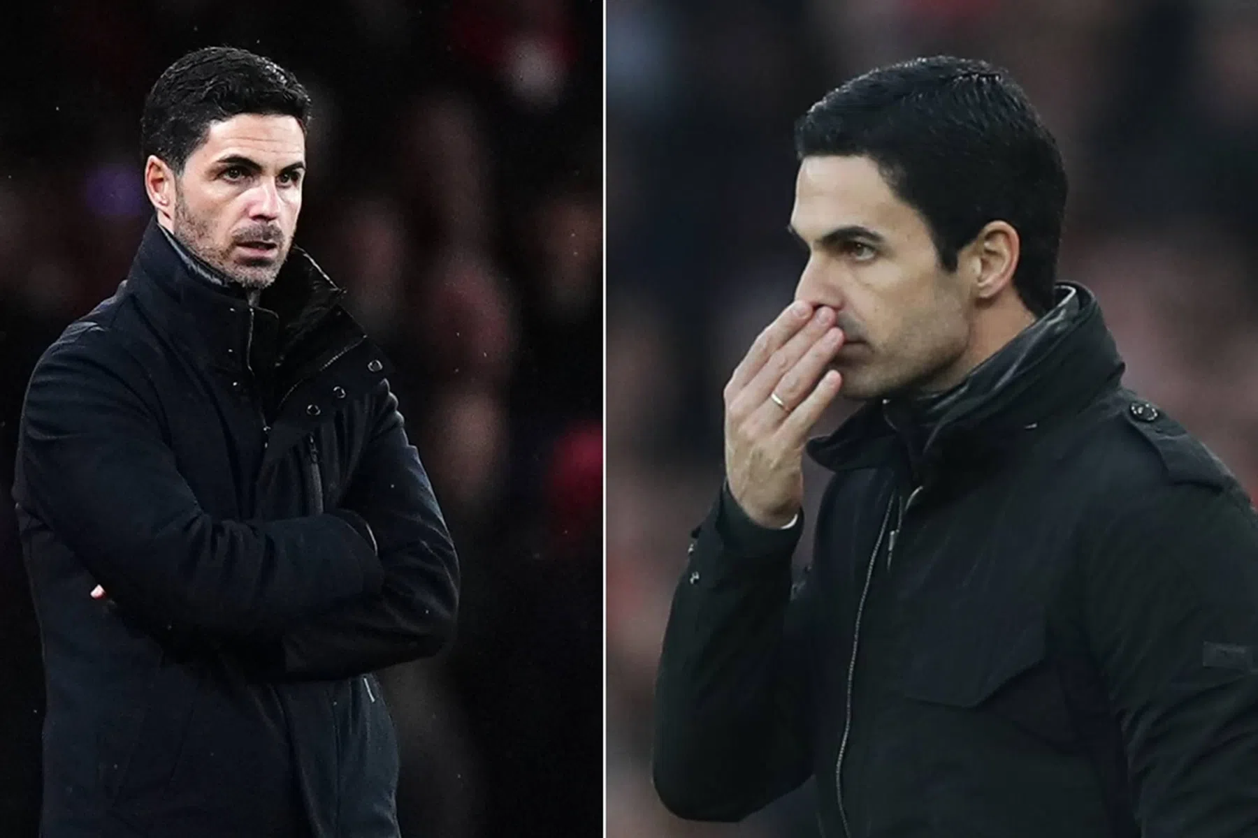 Arteta als manager van Arsenal in 2024 versus 2019.