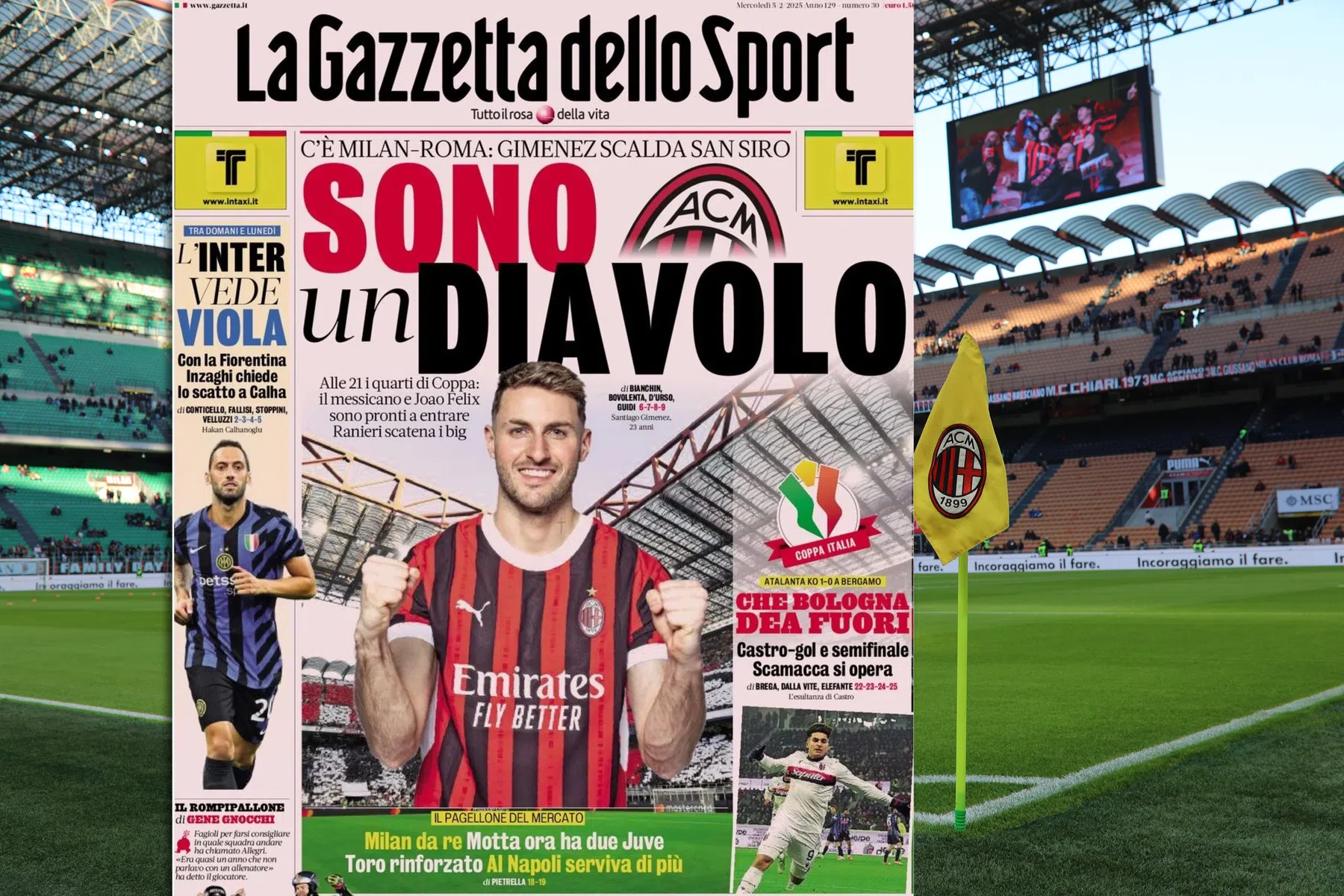 Gimenez op voorpagina, Italiaanse pers rekent op debuut