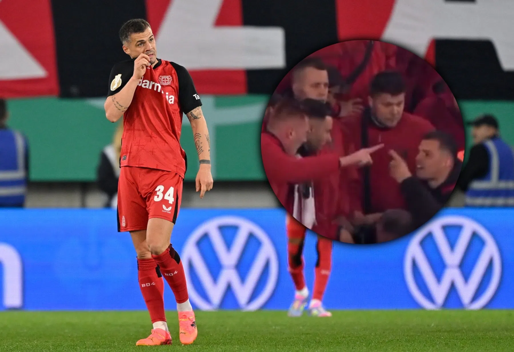 Beschamende avond Leverkusen eindigt met verhit gesprek Xhaka en fans