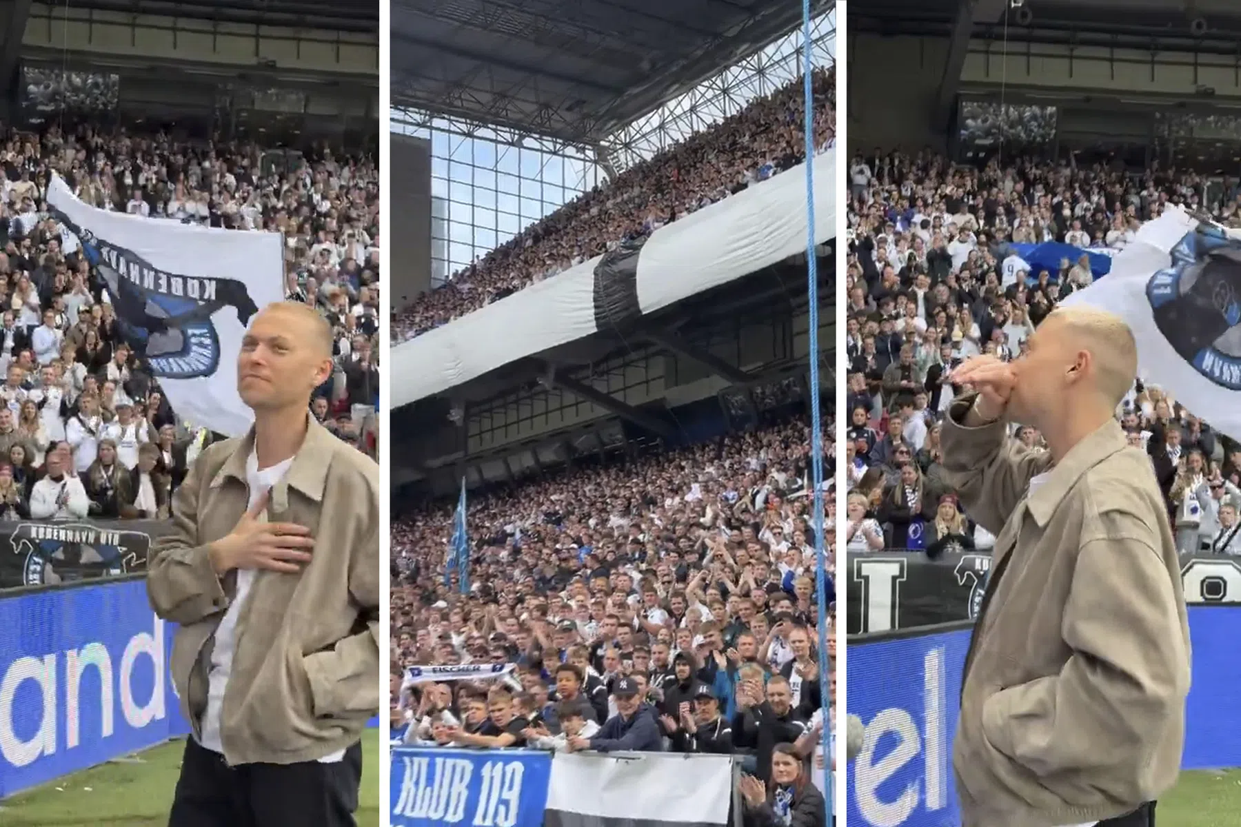 Gestopte Viktor Fischer geniet zichtbaar van eerbetoon FC Kopenhagen