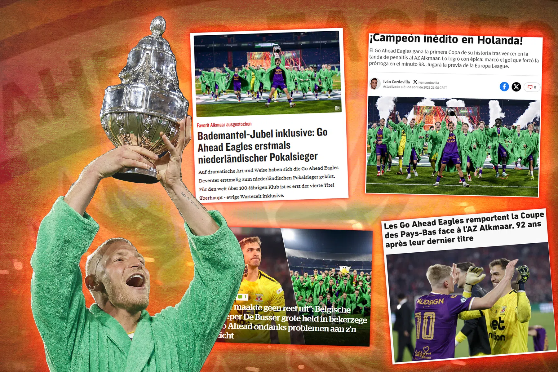 Internationale media genoten van 'prachtig voetbalverhaal' en 'badjasfeest' GAE