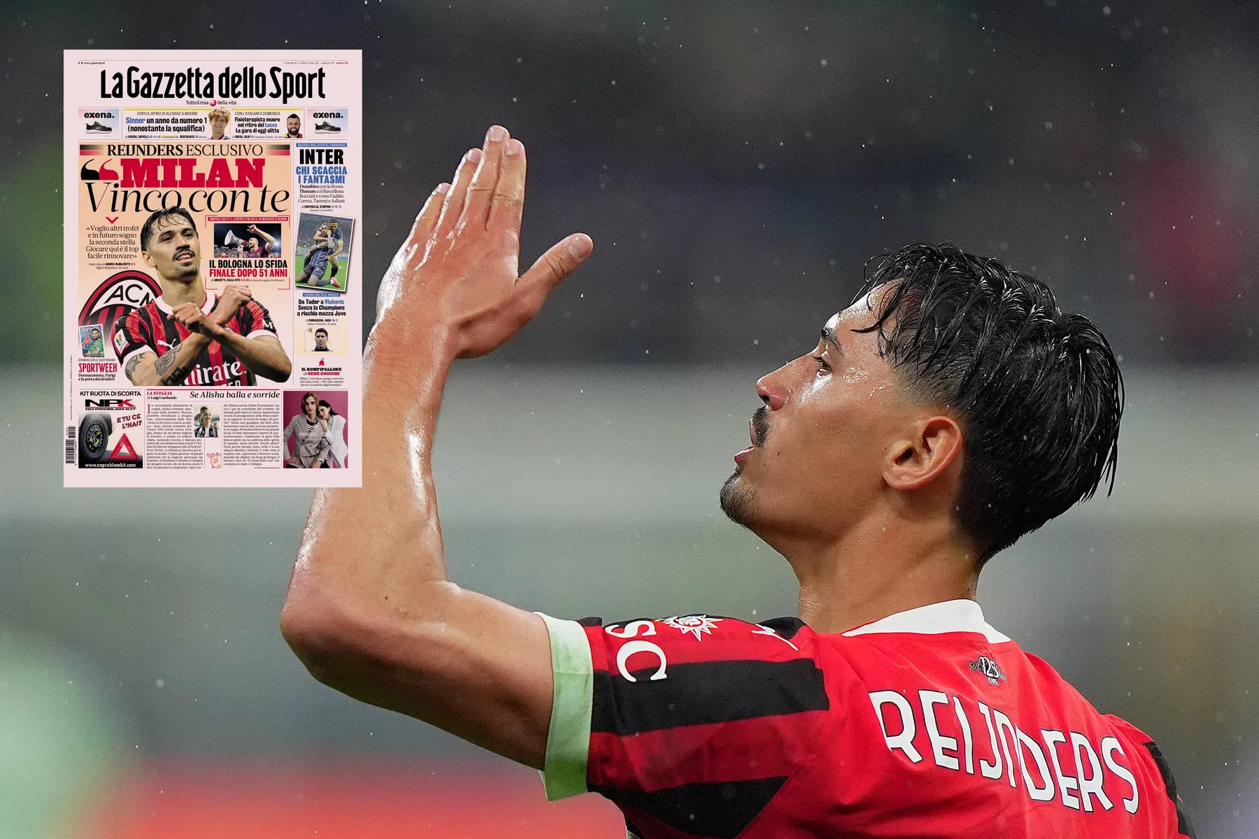 Reijnders schittert op voorpagina grootste sportkrant Italië en onthult grootste droom