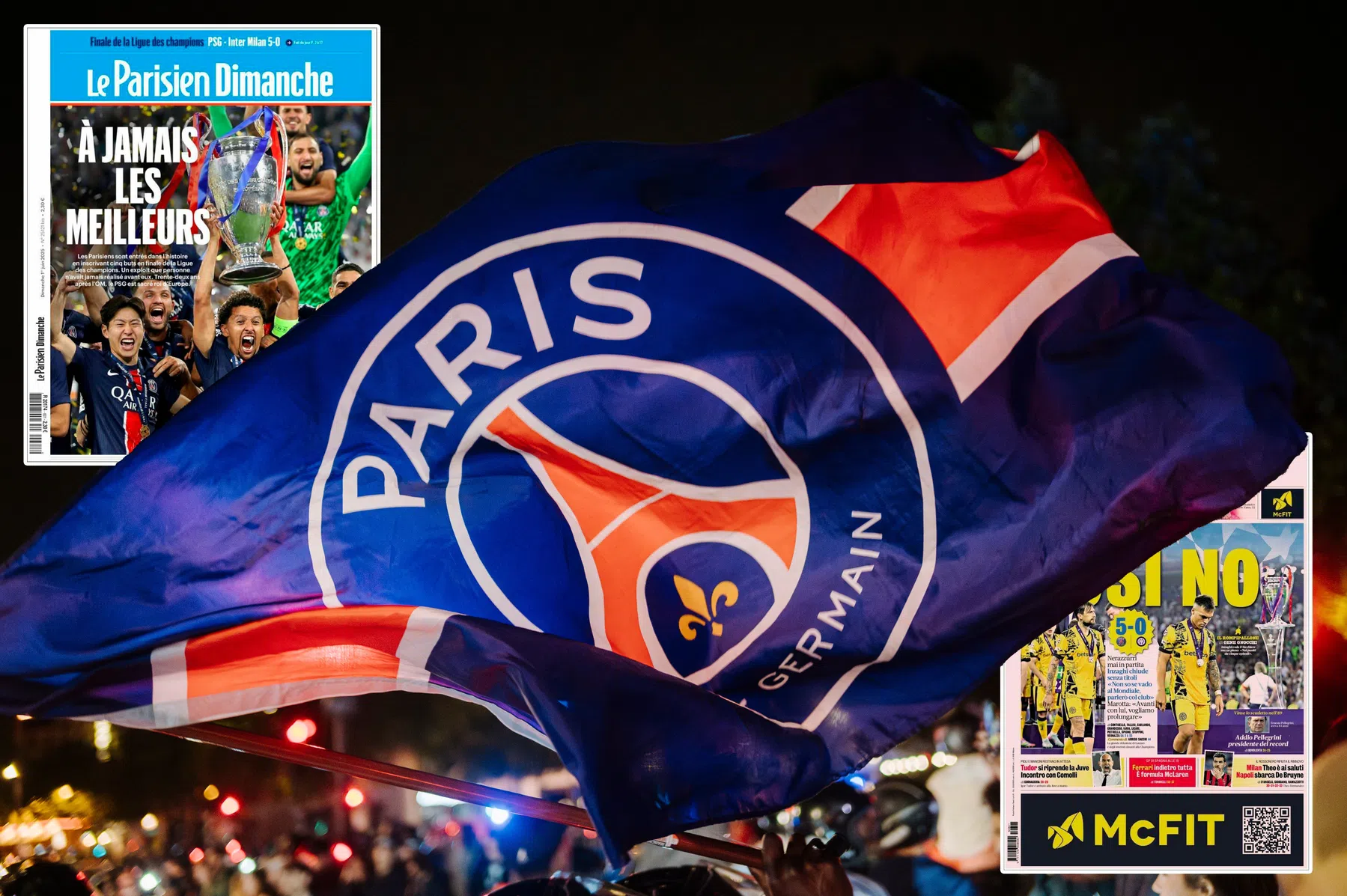 Verdriet in Italië, euforie in Frankrijk: 'PSG onbetwiste koning van Europa'