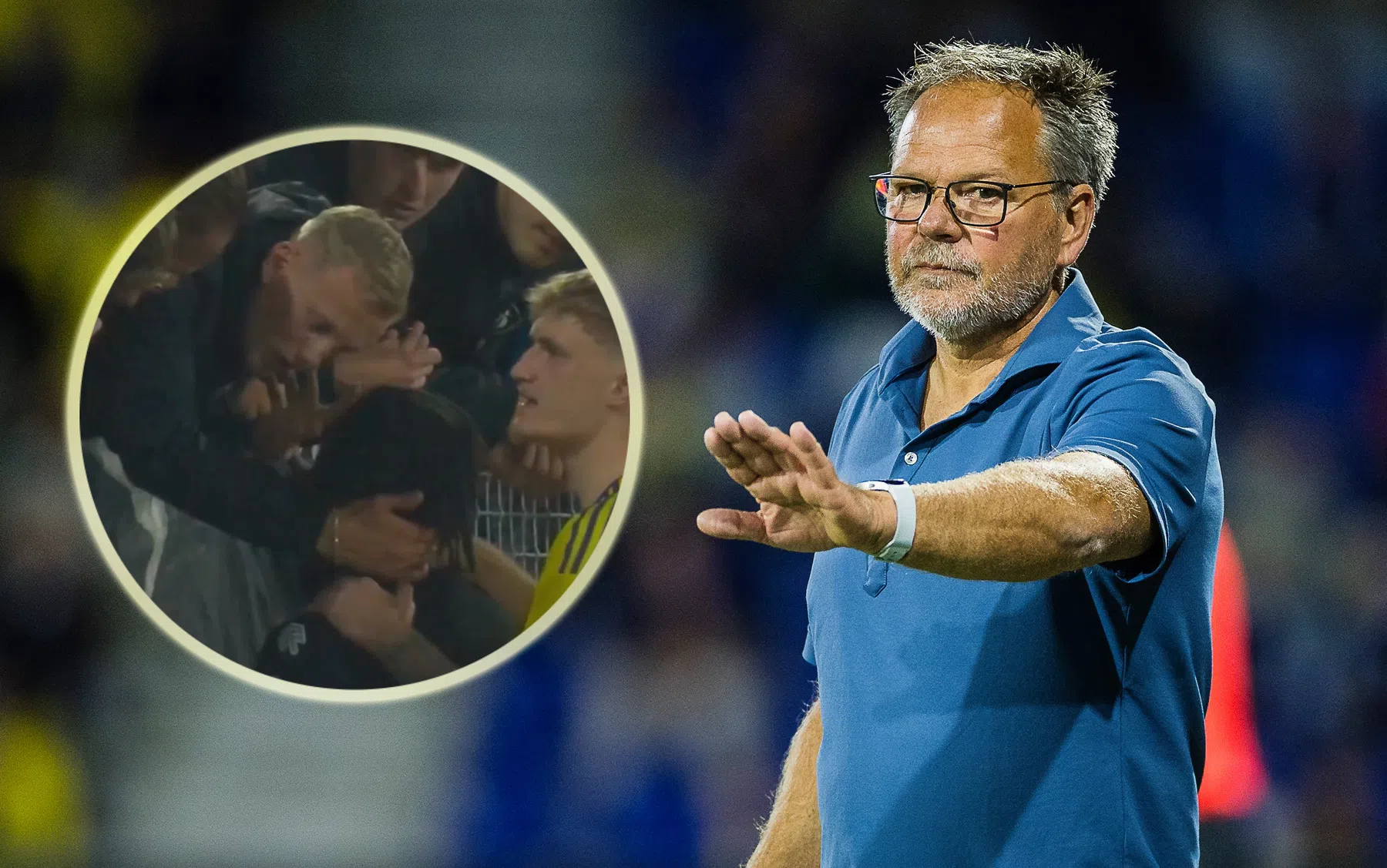 Henk de Jong spreekt Cambuur-fans aan na beklag van Willem II'er Bamba