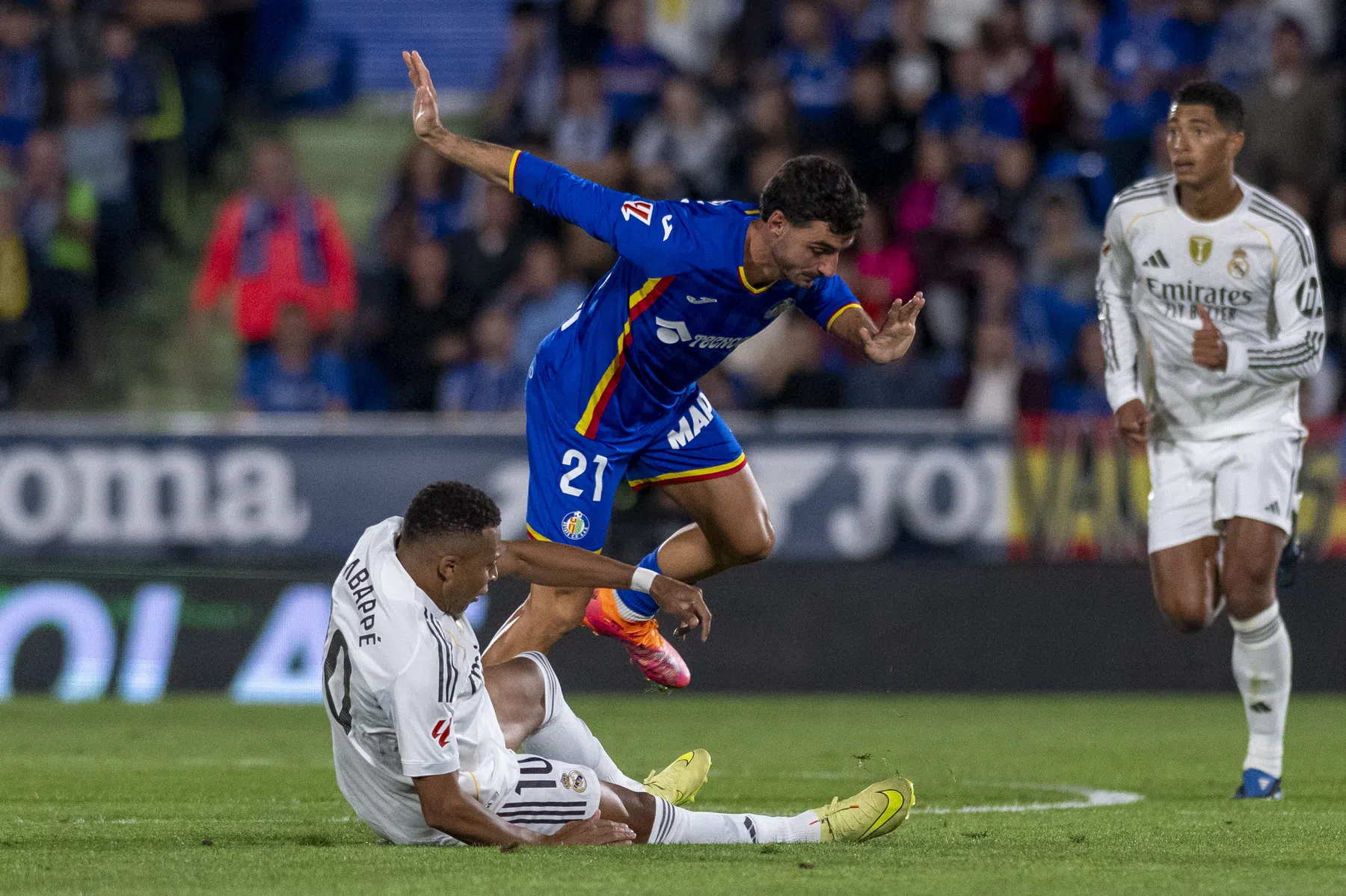 De wedstrijd tussen Real Madrid en Getafe stond onder hoogspanning