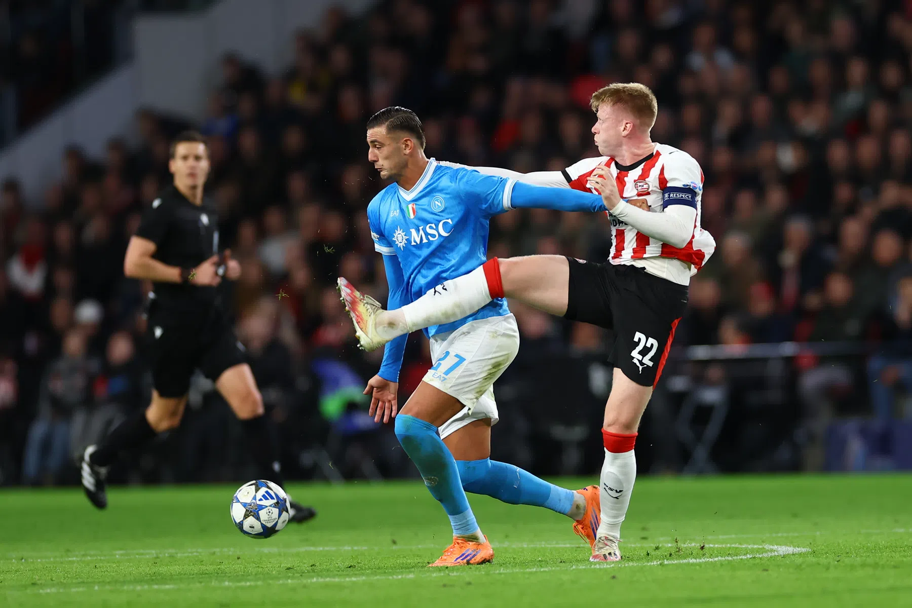 Wat zei Jerdy Schouten na de zesklapper van PSV tegen Napoli?
