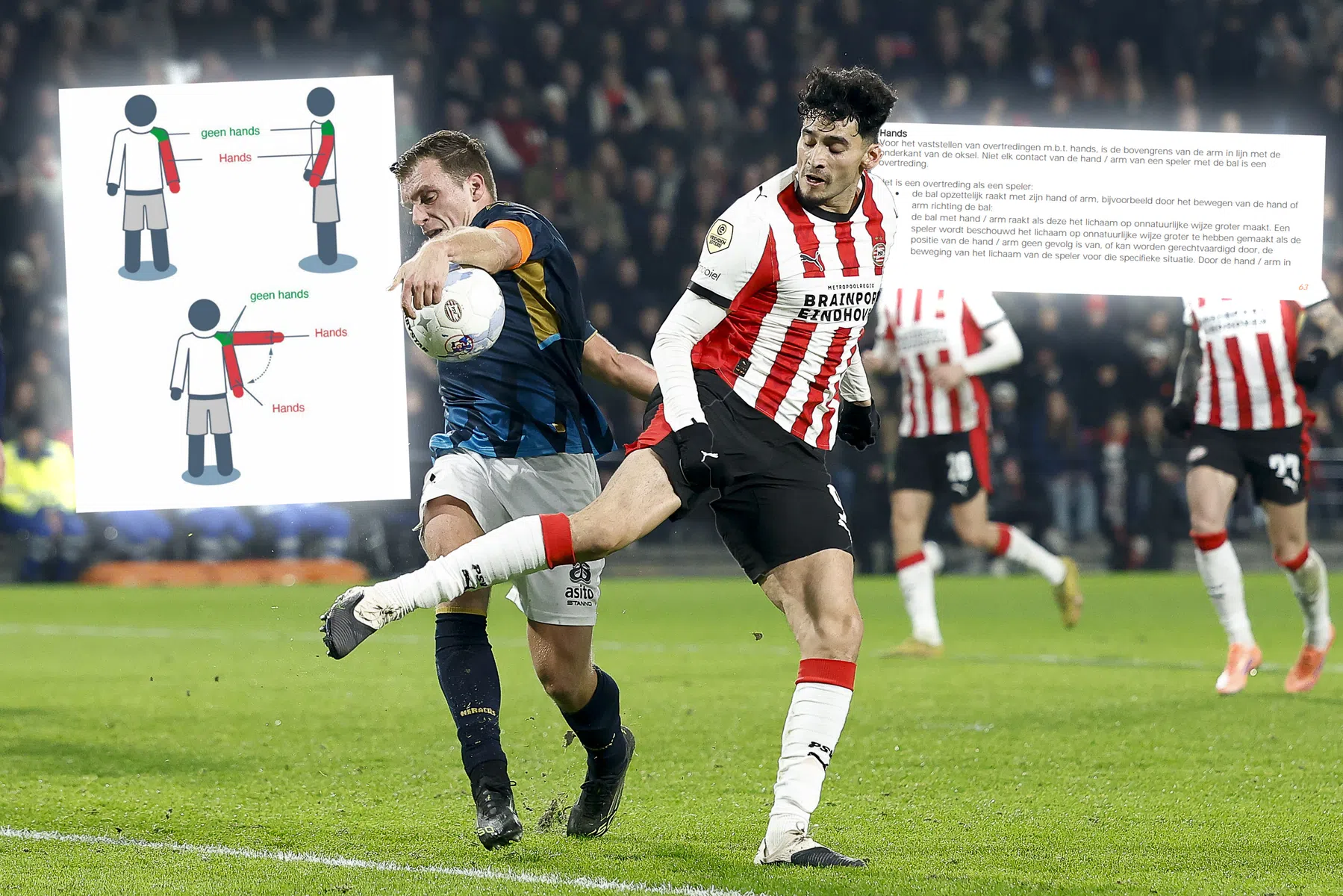 Wanneer is iets strafbaar hands volgens de spelregels?