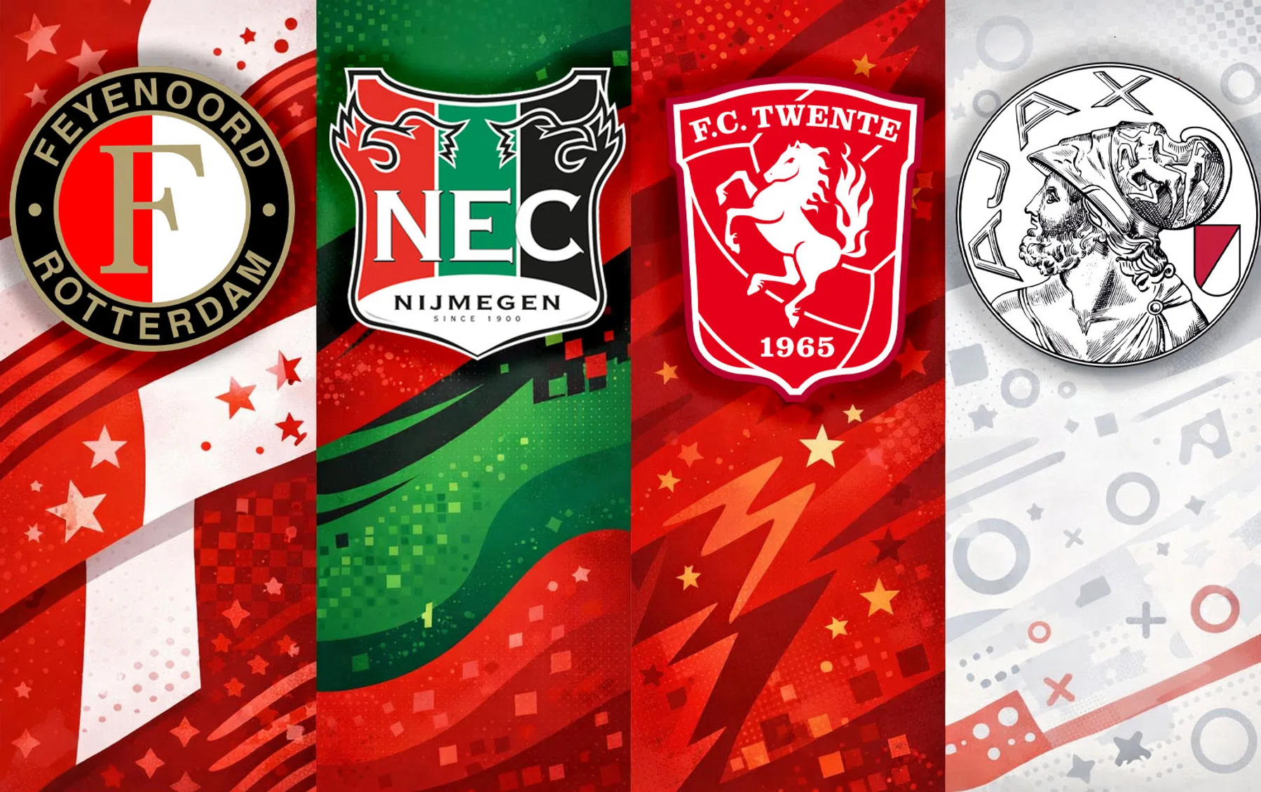 Strijd om plek twee: resterend programma Feyenoord, NEC, Ajax en FC Twente