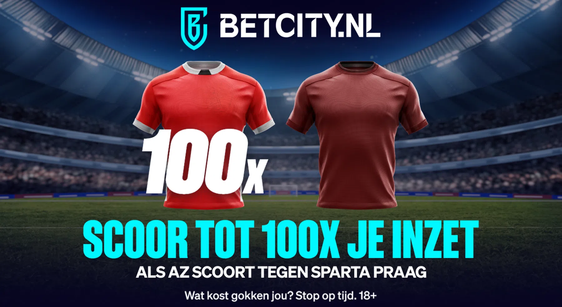 Tien keer op rij in zicht: 100x je inzet bij goal AZ tegen Sparta Praag!
