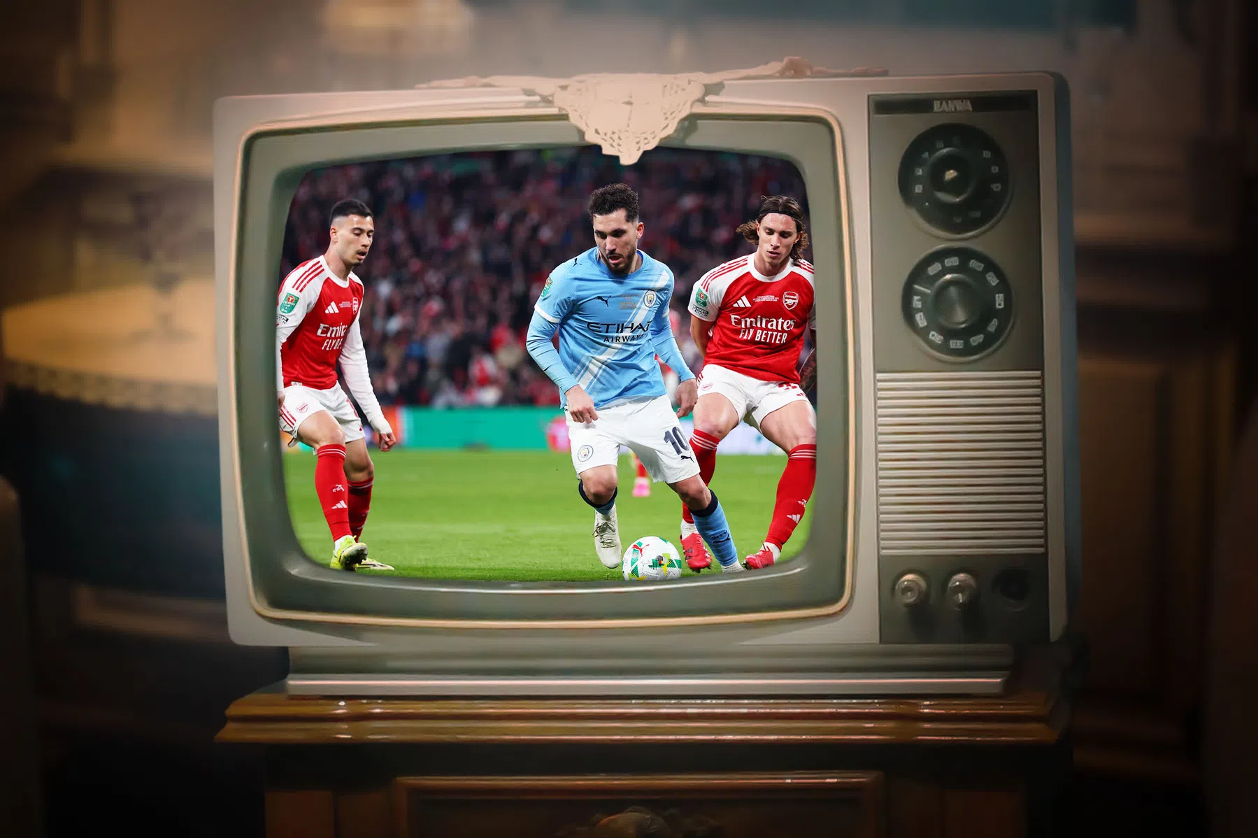 Hier kijk je naar de titanenstrijd tussen Manchester City en Arsenal
