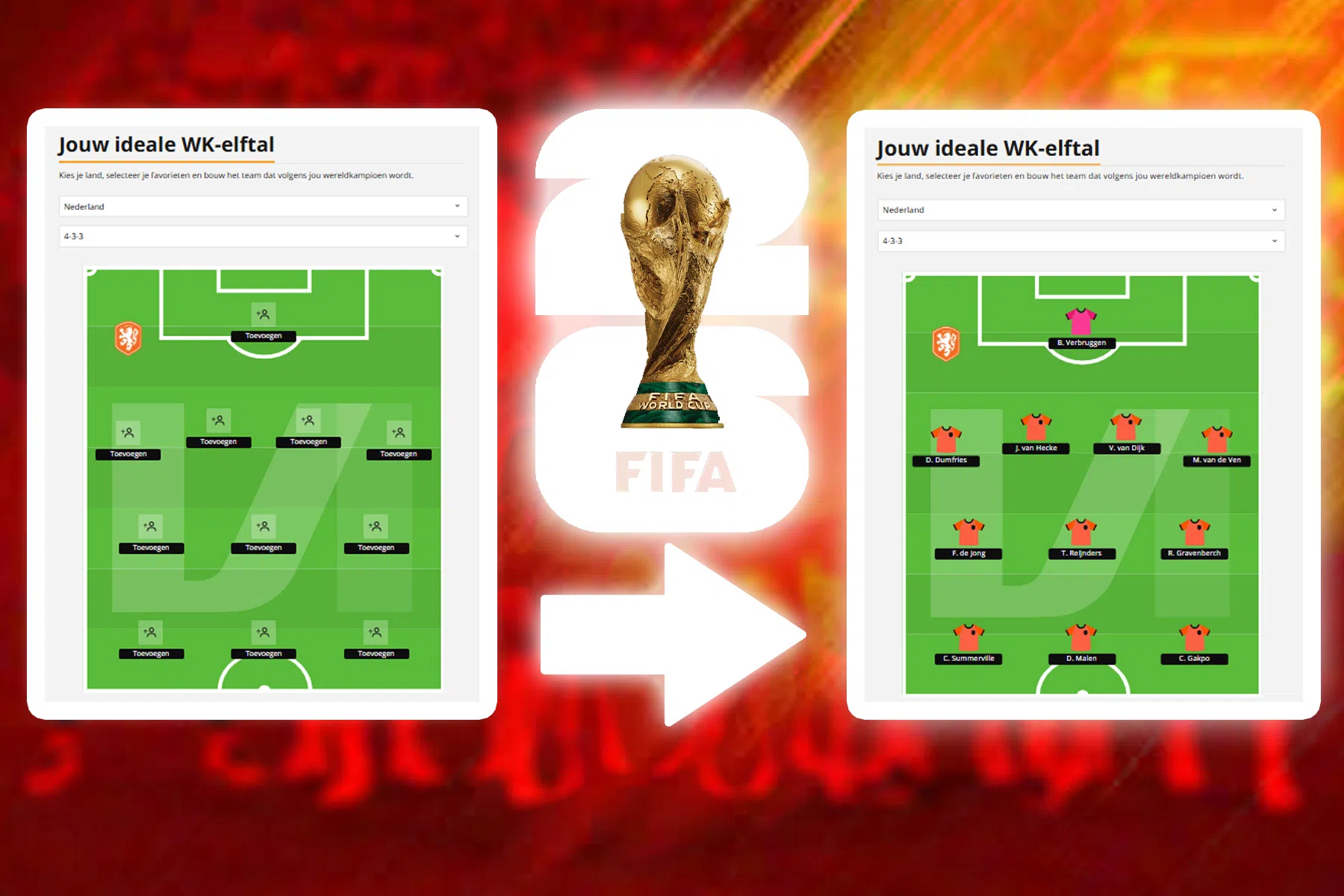 Stel hier je favoriete Oranje samen: 48 landen, 48 opstellingen